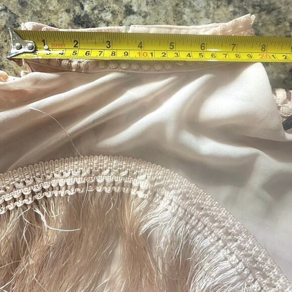 Coastal Cowgirl Blouse Layered Fringe Romantic Sleeve Cutouts Top Size Large - Picture 14 of 14